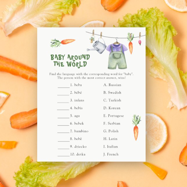 Chá de bebê vegetariano - jogo do bebê ao redor do (Criador carregado)