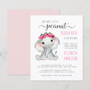 Chá de Bebê Virtual Menina Elefante Rosa Orçamento