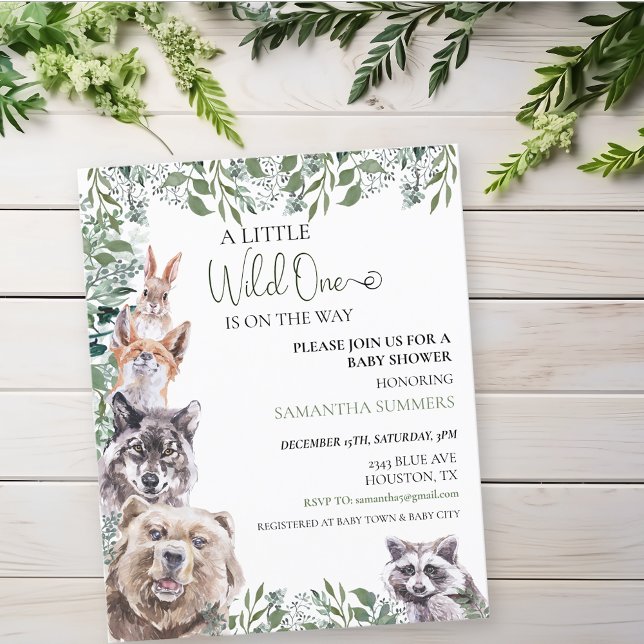 Chá de Bebê Wild One Animais da Floresta Silvestre (Criador carregado)