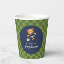 Chá de Bebê Xadrez Urso de Futebol de Pelúcia