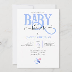 CHÁ DE BEBÊS AZUL COM CONVITE PACIFIER