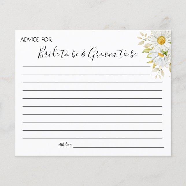 Chá de Cartão de Conselheiro de Casamento de Chrys (Frente)