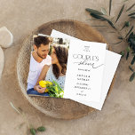 Chá de Casal de Fotografia Moderna do Orçamento<br><div class="desc">** SATIN PAPER É PAPEL FINO. ATUALIZE O PAPEL PARA OBTER UM PAPEL MAIS ESPESADO. TEM UMA OPÇÃO PARA ENVELOPES. *** Economize dinheiro em convites com este convite menor que tem uma opção para envelopes. Prepare seus convidados para o maravilhoso casamento com seu convite para o Chá de Foto Moderno....</div>