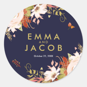 Chá de casamento floral da etiqueta do selo do