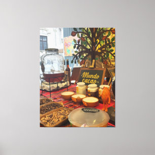 Chá de Chocolate Peruano em canvas esticada