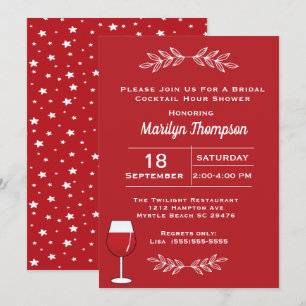 Chá De Cocktail De Vinho Vermelho Convite