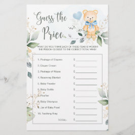 Chá de fraldas adivinha a estação do jogo de preço