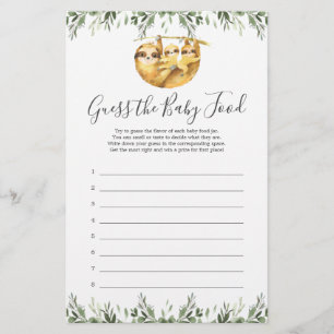 Chá de fraldas Adivinha O Jogo Da Comida Do Bebê