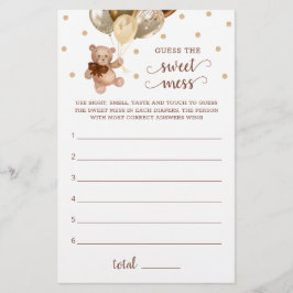 Chá de fraldas Adivinha O Jogo De Mess Teddy Bear