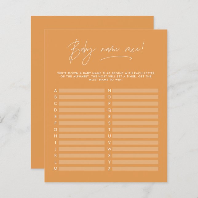 Chá de fraldas adivinha o nome de mostarda moderna (Frente/Verso)