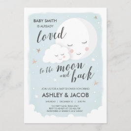 Chá de fraldas adorado à lua e ao convite traseiro