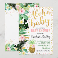 Chá de fraldas Aloha Convite Chá de fraldas Tropic