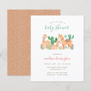 Chá de fraldas Alpaca Llama Cactus Boho