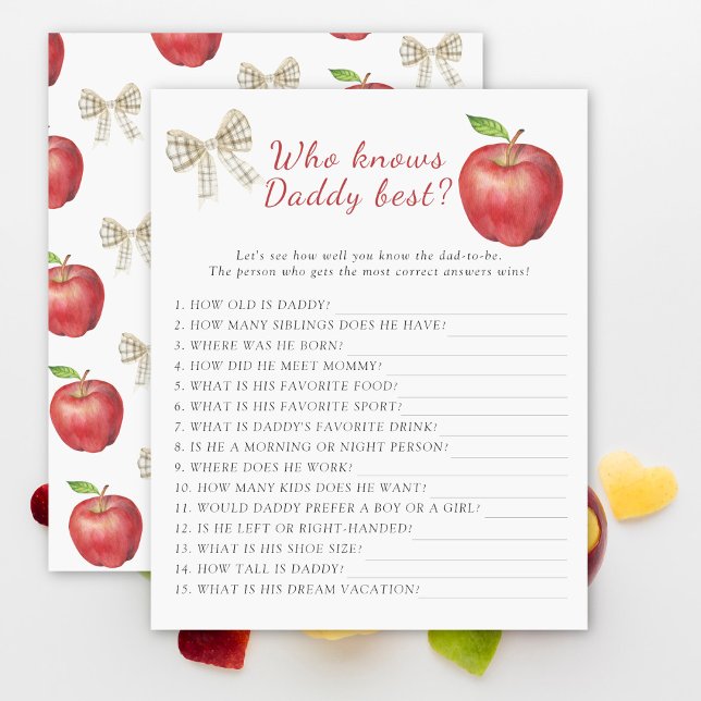 Chá de fraldas Apple Que sabe o melhor jogo do pai (Criador carregado)