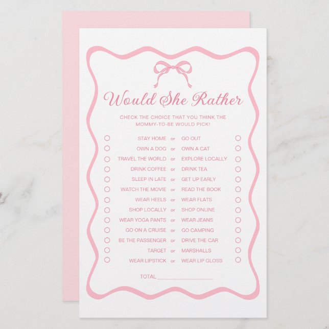 Chá de fraldas Arco Coquette Ela Iria Preferencial (Frente/Verso)