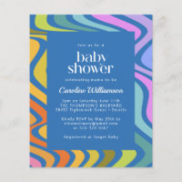 Chá de fraldas Azul Abstrato do Groovy de Orçament