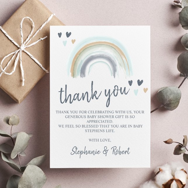 Chá de fraldas Azul Boho Arco Arco Obrigado (Criador carregado)