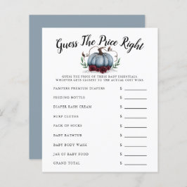 Chá de fraldas Azul De Abóbora Adivinha O Preço