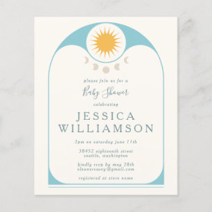 Chá de fraldas Azul de Lua Celestial de Estrela Cé