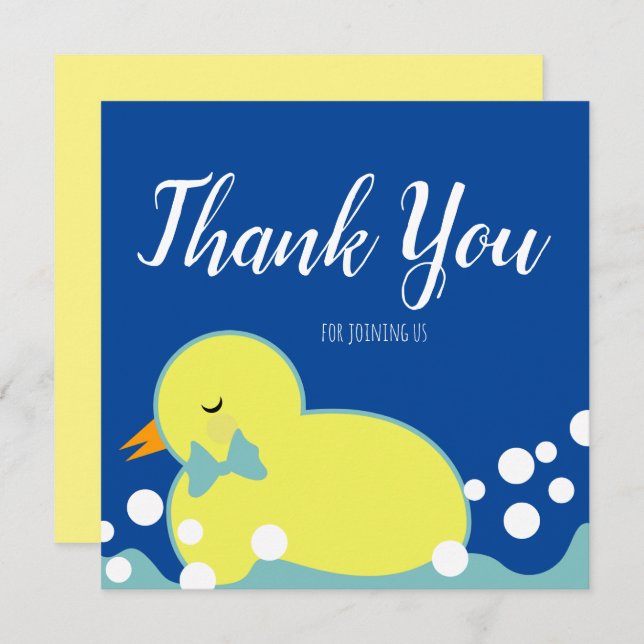 Chá de fraldas Azul dos Patos de Borracha Modernos (Frente/Verso)