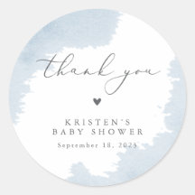 Chá de fraldas Azul Favorito Obrigado Etiquetas