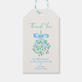 Chá de fraldas Azul Misturado Obrigado Etiquetas