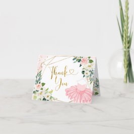 Chá de fraldas Ballerina Tutu Obrigado Cartão Dobr
