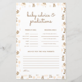 Chá de fraldas Bebê Rabbit Predições e Cartão de A