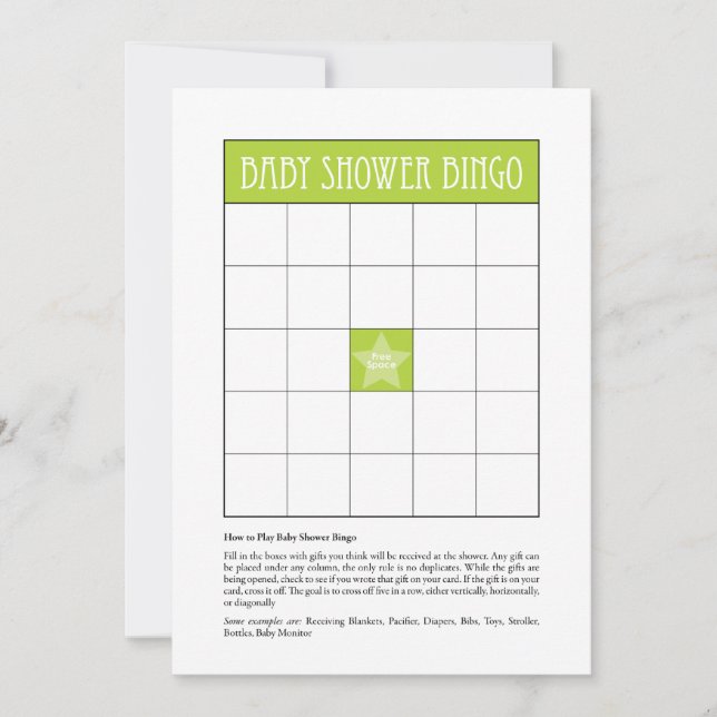 Chá de fraldas Bingo - Verde (Frente)