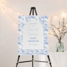 Chá de fraldas Blue Chinoiserie Toile de Jouy