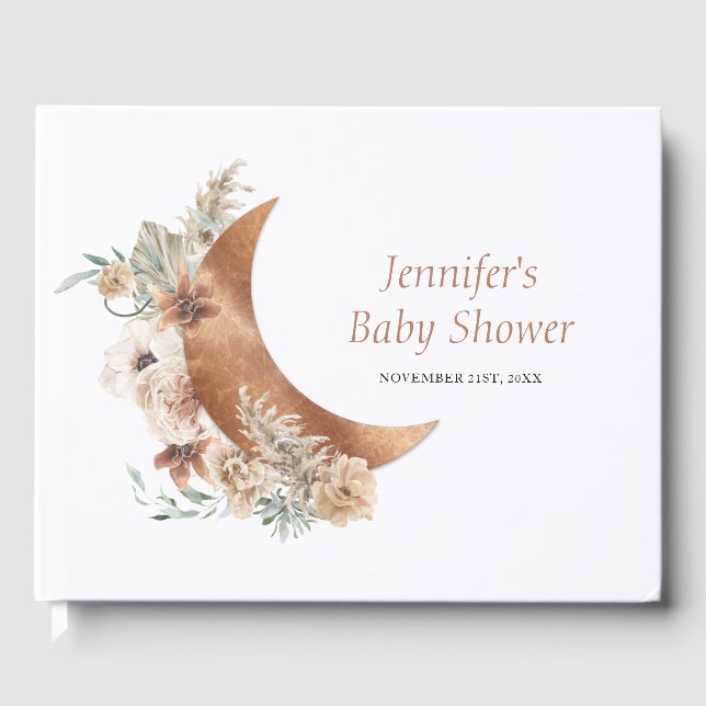 Chá de fraldas Boho Terracotta - Livro de Convidad (Frente)