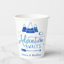 Chá de fraldas Boho Tribal Blue "Adventure Await"