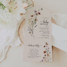 Chá de fraldas Boho Tudo Em Um Convite