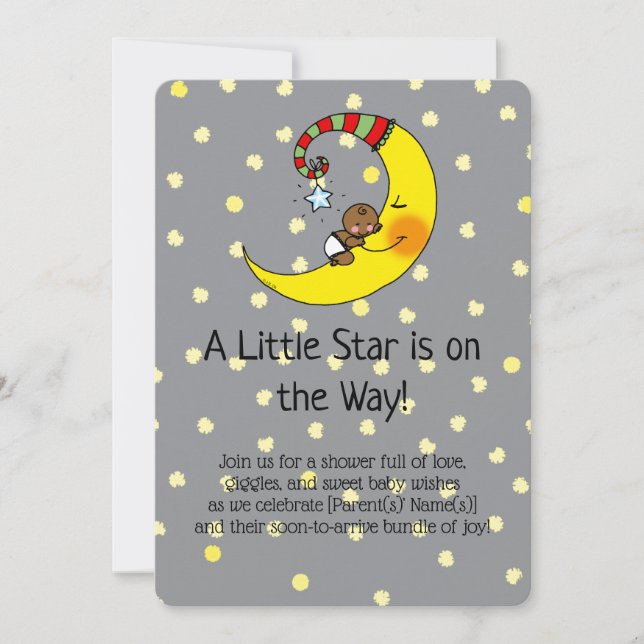 Chá de fraldas Bonito sob o convite das estrelas (Frente)