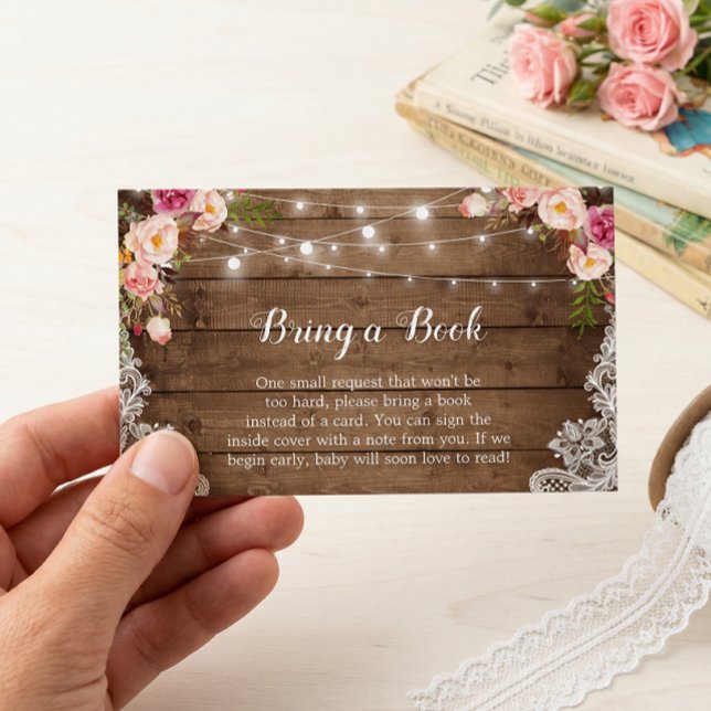 Chá de fraldas Book Request Rustic Pink Floral Lac (Criador carregado)