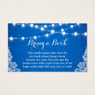Chá de fraldas Book Request Winter Blue Snowflakes