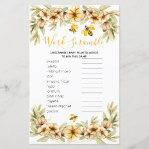 Chá de fraldas Botânico do Jogo do Word Scramble