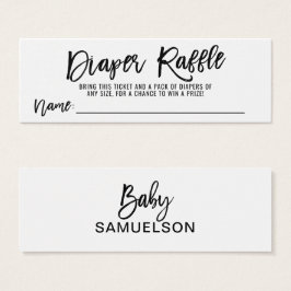 Chá de fraldas branco preto-fralda do Bilhete da R