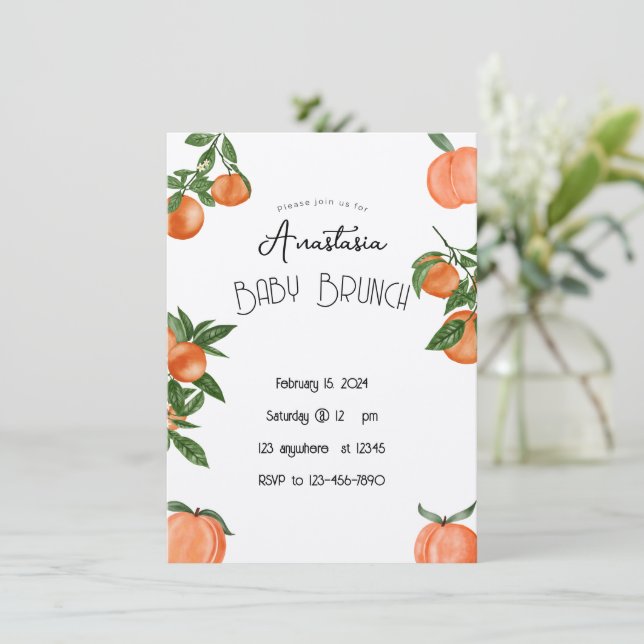 Chá de fraldas Brunch ou WEa adicionar Convite Bru (Em pé/Frente)