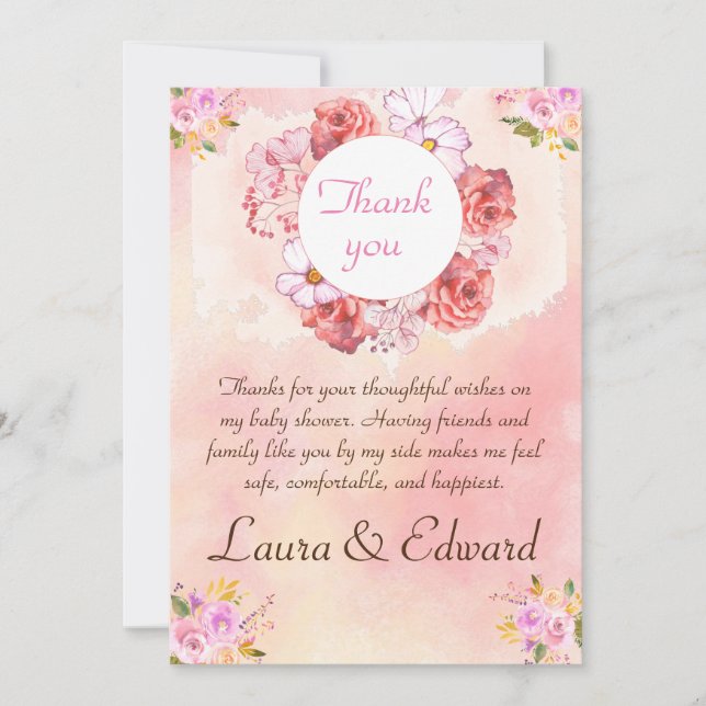 Chá de fraldas - cartão de agradecimento (Frente)