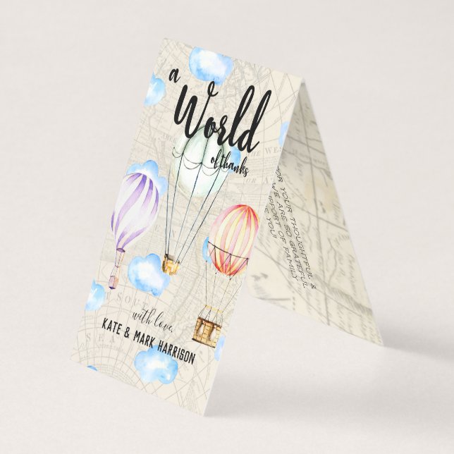 Chá de fraldas com viagem | Obrigado Nota (Frente)