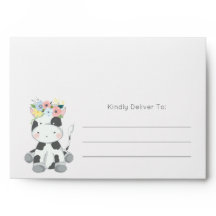 Chá de fraldas/Convite de aniversário de Vaca Flor