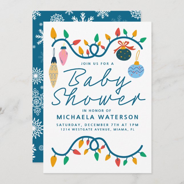 CHÁ DE FRALDAS | Convite de Pedidos de Feriados (Frente/Verso)