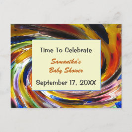 Chá de fraldas Convite Sexo Neutro Colorido