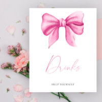 Chá de fraldas cor-de-rosa - Poster de bebidas