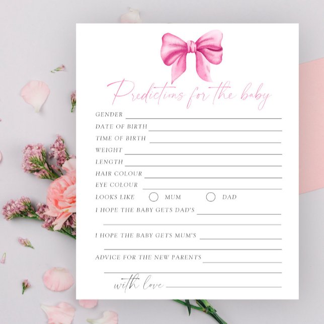 Chá de fraldas cor-de-rosa Predições e conselhos (Criador carregado)