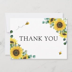 Chá de fraldas De Abelhas De Girassol Obrigado