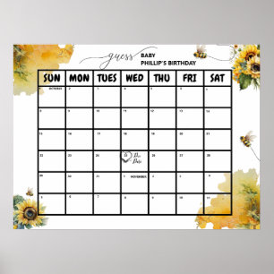 Chá de fraldas de abelhas Poster de Data de Venc