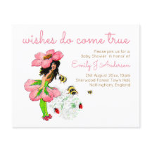 Chá de fraldas de Abelhas Rosa-Rosa Fada de Flor V