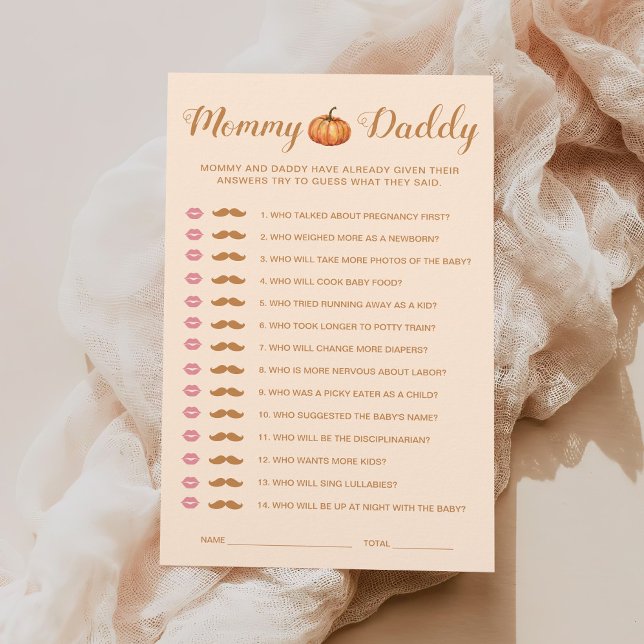 Chá de fraldas De Abóbora Adivinha Quem Mamãe ou P (Criador carregado)